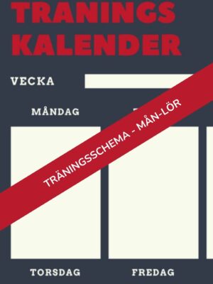 Träningskalender för att följa din träning. Måndag till lördag