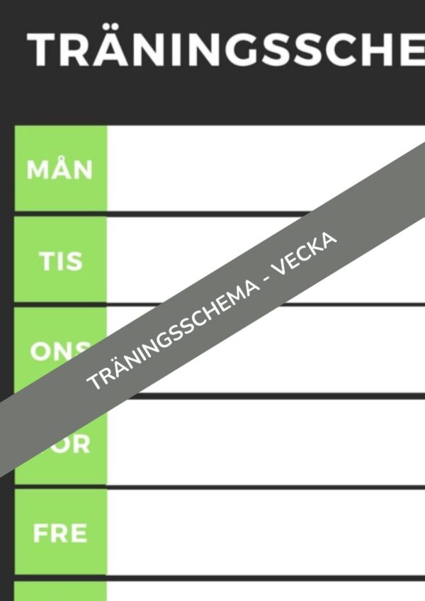 Träningsschema vecka - följ upp din träning med detta schema