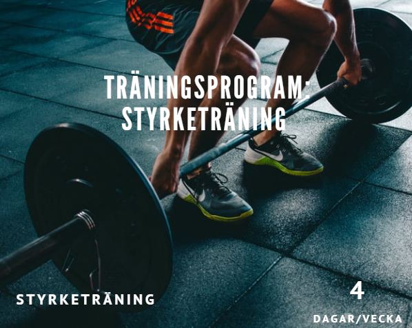 Träningsprogram styrketräning 4 gånger per vecka