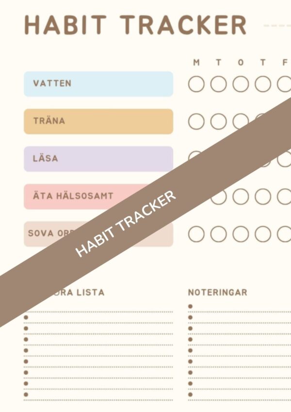 Habit tracker för att följa din utveckling